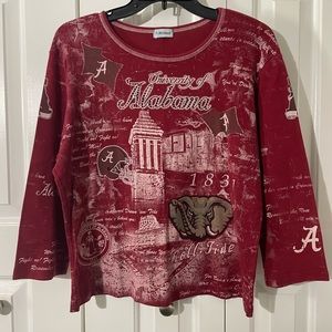 UNIVERSITY of ALABAMA 3/4 Sleeve Shirt-by P. Michael-Large